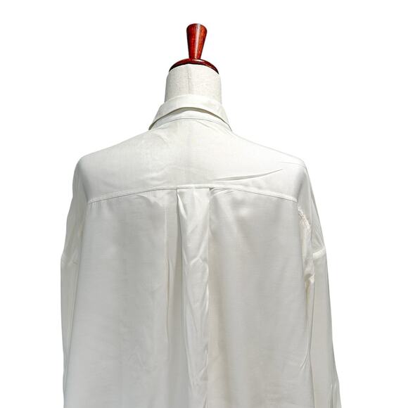 Nap Loungewear Size‎ Medium Women's Oversized Cupro Button Down Shirt in Cream - Picture 7 of 12